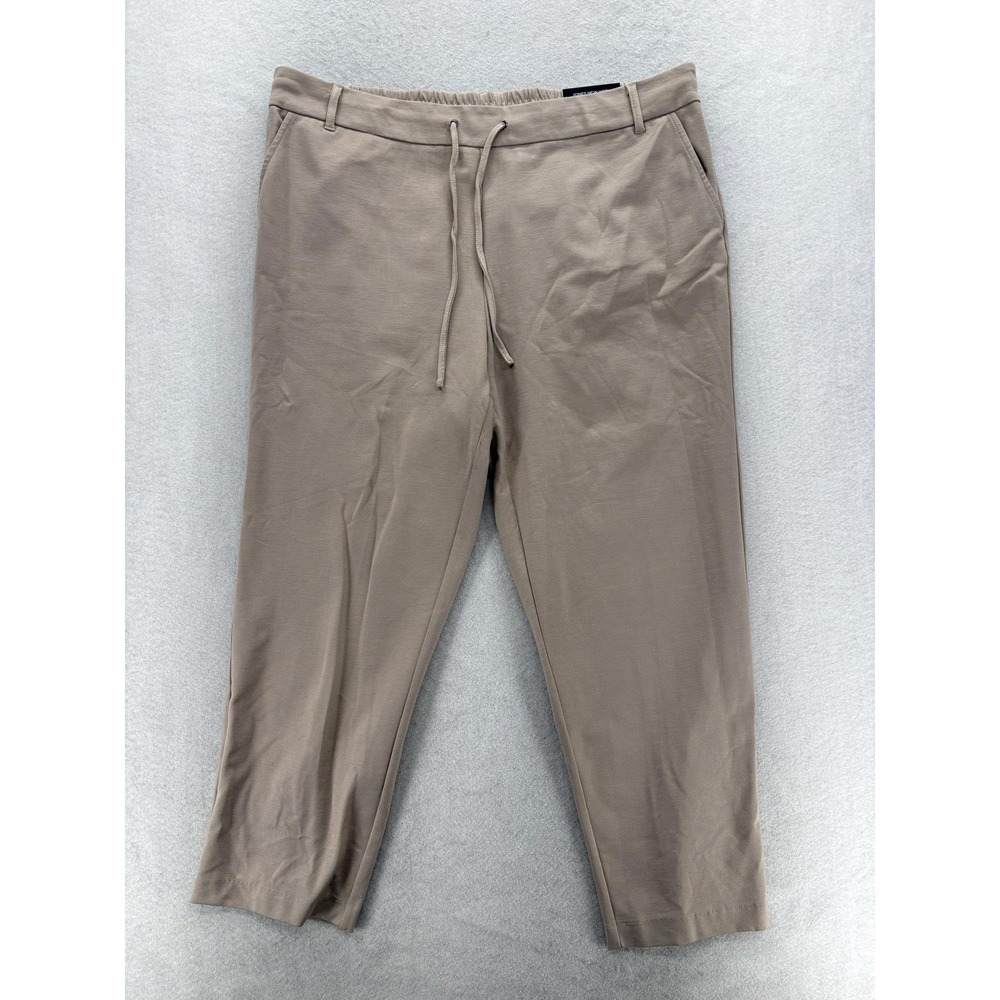 Jones New York Ankle Pants Womens 2X Beige Knit Tapered Drawstring Stretch NWT